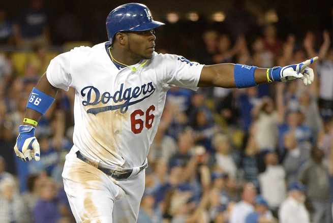 After a slow start to the year, Yasiel Puig has a .326 batting average to go with seven home runs.
